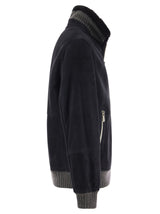 Brunello Cucinelli Sheepskin Bomber Jacket With Wool Details - Men