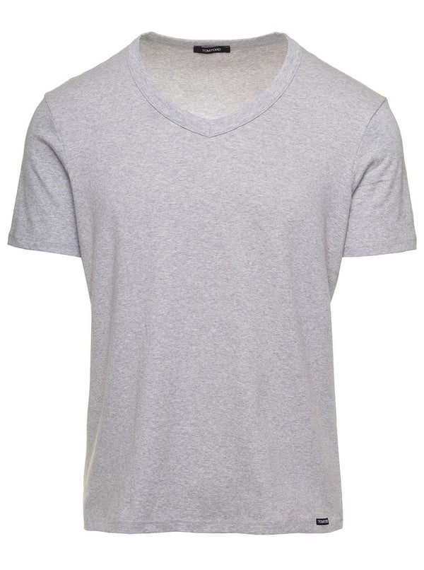 Tom Ford Mans Cotton V-neck T-shirt - Men - Piano Luigi