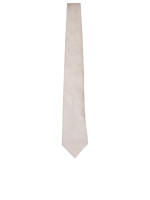 Brunello Cucinelli Paisley Motif White Tie - Men