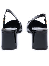 Versace Black Patent Leather Sling Back - Women