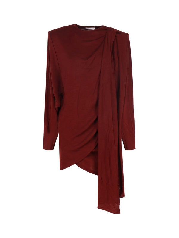 Saint Laurent Draped Asymmetric Dress - Women