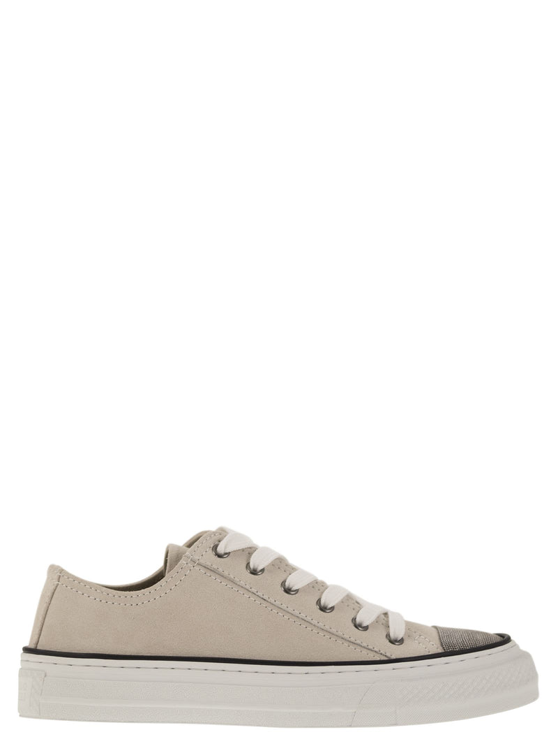 Brunello Cucinelli Suede Trainers With Precious Toe - Women