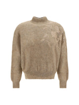 Brunello Cucinelli Long-sleeved Turtleneck Sweater With Special Sequin Appliqu? In Soft Mohair And Wool Yarn - Women