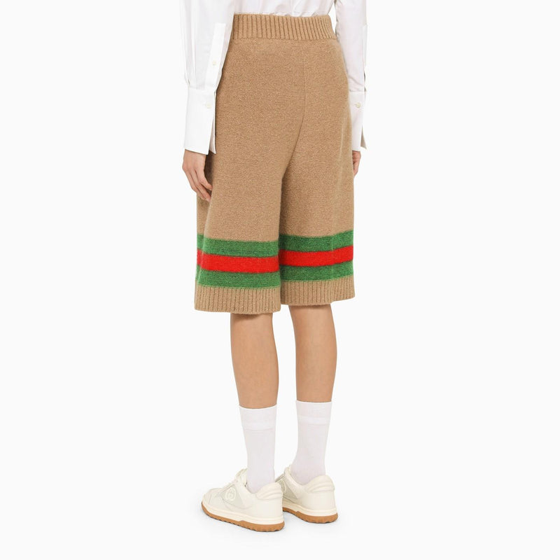 Gucci Camel Wool Bermuda Trousers - Women