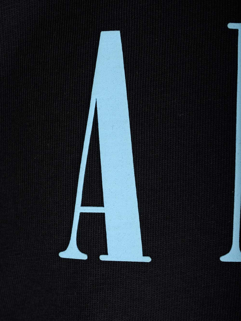 AMIRI Black T-shirt With Light Blue Logo - Men