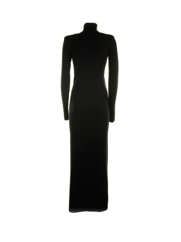 Saint Laurent Funnel Neck Long-sleeved Dress - Women