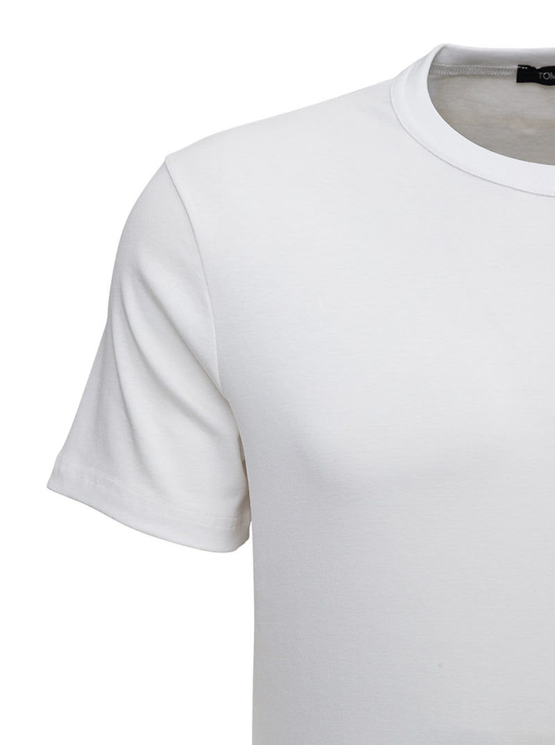 White Cotton Crew Neck T-shirt Man Tom Ford - Men