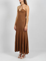 Tom Ford Slinky Viscose Jersey Knit Halterneck Maxi Dress - Women