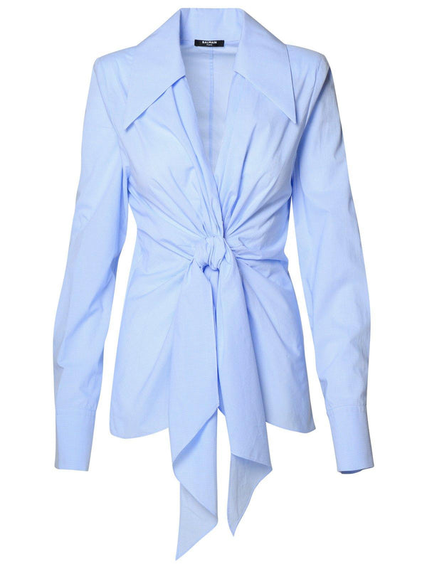 Balmain Poplin Knotted Shirt - Women