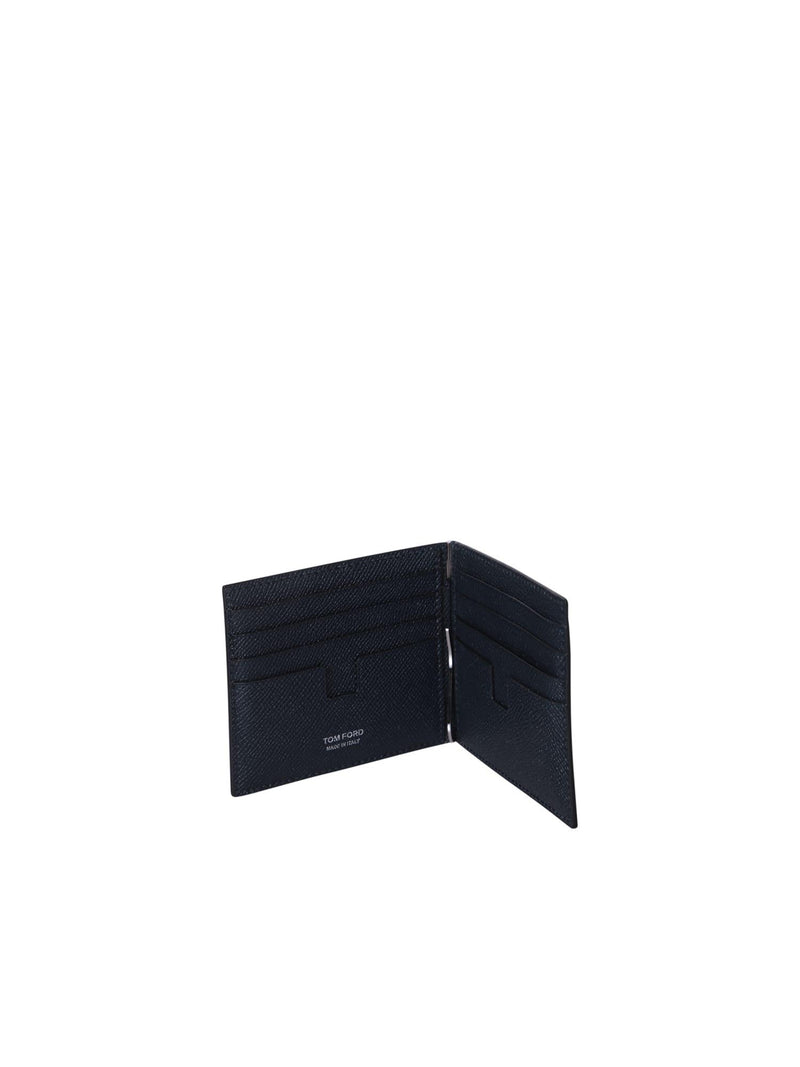 Tom Ford Small Grain Money Clip Blue Cardholder - Men - Piano Luigi