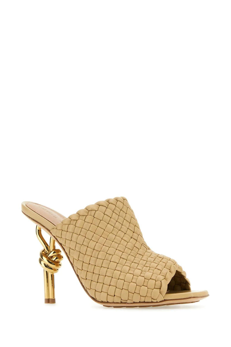 Bottega Veneta Beige Leather Knot Mules - Women