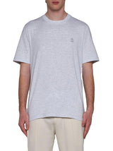 Brunello Cucinelli Logo Embroidered Crewneck T-shirt - Men