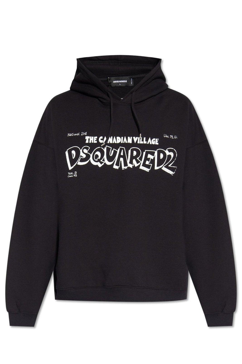 Dsquared2 Logo Printed Drawstring Hoodie - Men - Piano Luigi