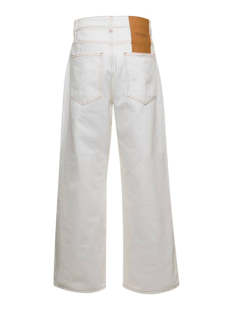 Jacquemus White la De Nîmes Oversize Jeans In Cotton Woman - Women