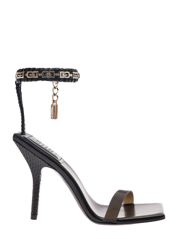 Givenchy Sandals With Embossed 4g Logo And Chain In Leather - Women