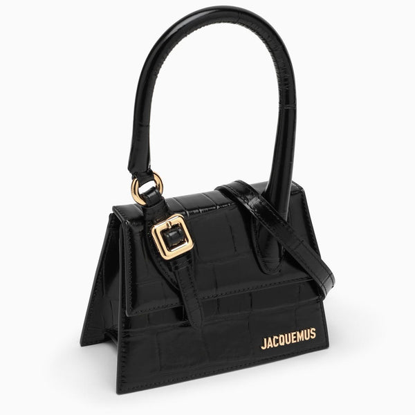 Jacquemus Le Chiquito Moyen Boucle Black Embossed Leather Bag - Women