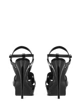 Saint Laurent Tribute Black Patent Leather Sandals - Women