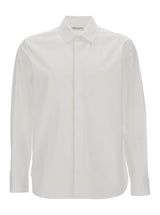 Saint Laurent White Pointed Collar Long Sleeve Shirt In Cotton Man - Men