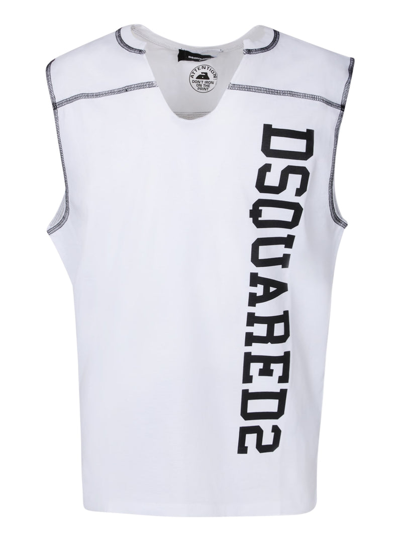 Dsquared2 Cool Fit White/green Tank Top - Men