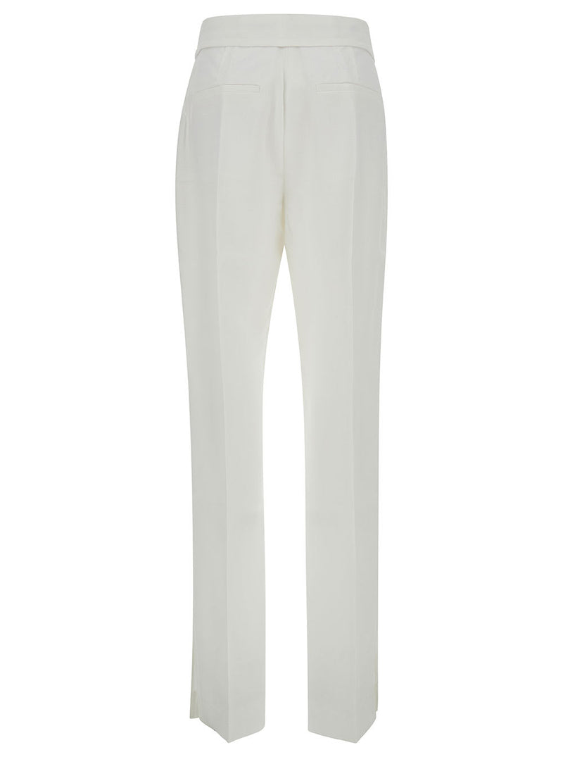 Jacquemus le Pantalon Tibau White Tailored High-waisted Pants In Cotton Woman - Women