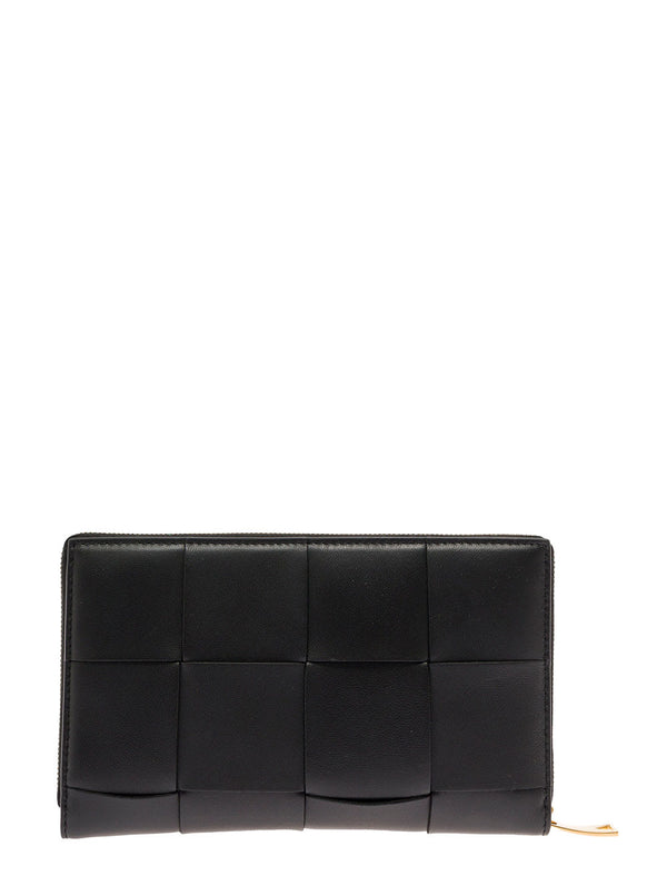 Black Intreccio Nappa Leather Wallet Bottega Veneta Woman - Women