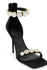 Versace Black Satin Sandal - Women