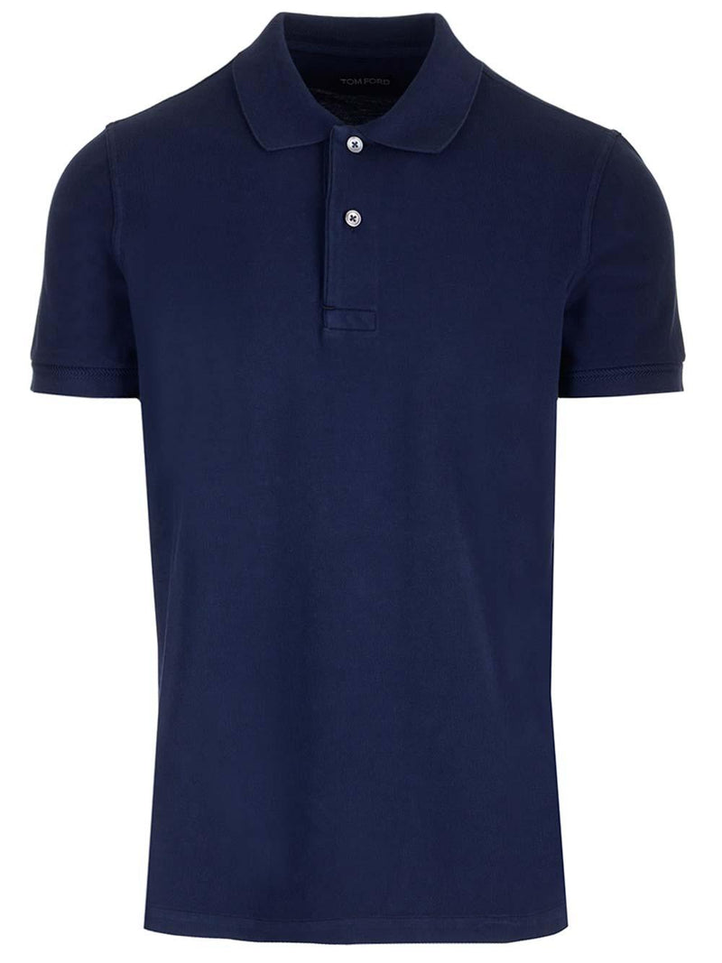 Tom Ford Navy Blue Cotton Polo Shirt - Men - Piano Luigi