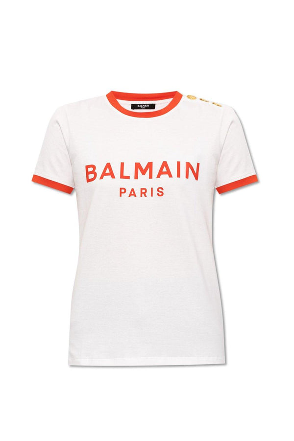 Balmain Logo Printed Crewneck T-shirt - Women