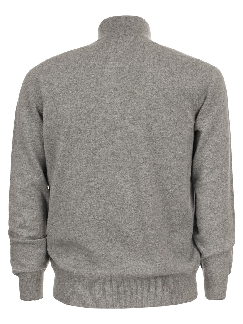 Brunello Cucinelli Cashmere Turtleneck Sweater With Zip - Men