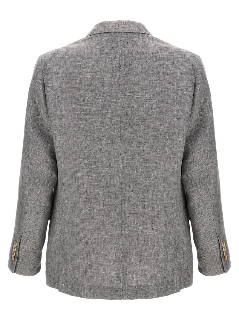 Brunello Cucinelli Single-breasted Linen Blend Blazer - Men