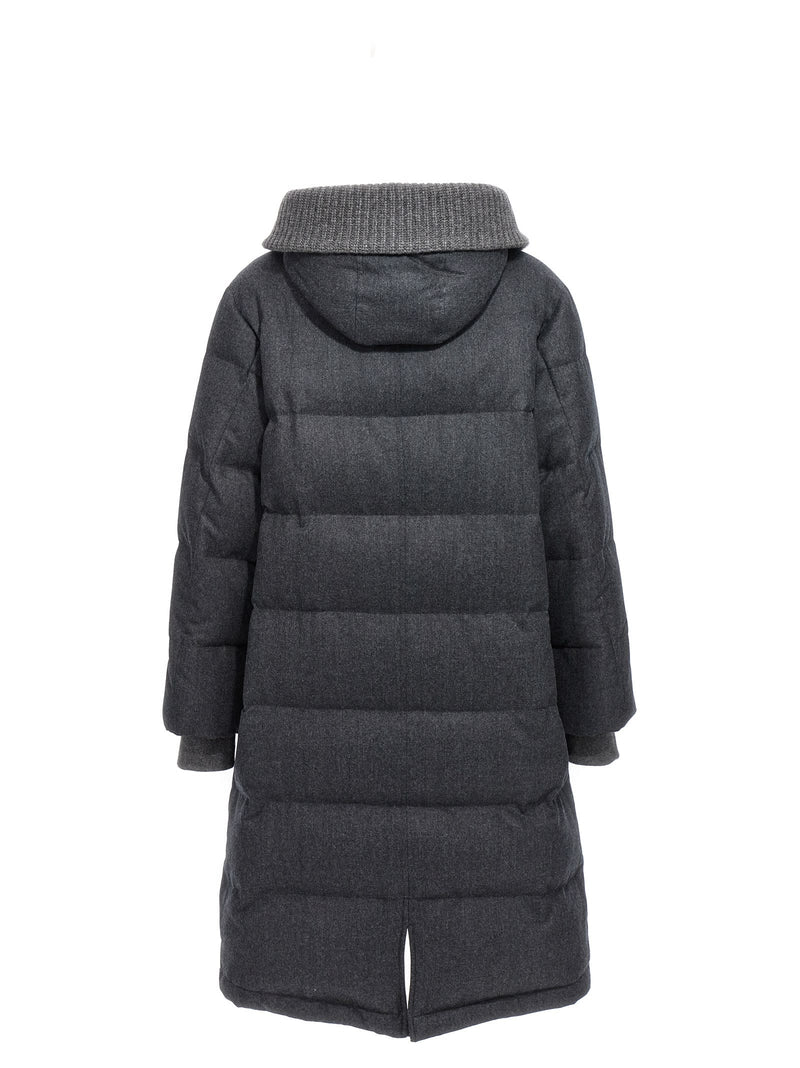 Brunello Cucinelli Knit Collar Padded Coat - Women