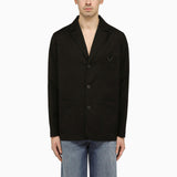 Valentino Black Single-breasted Jacket With V Detail - Men