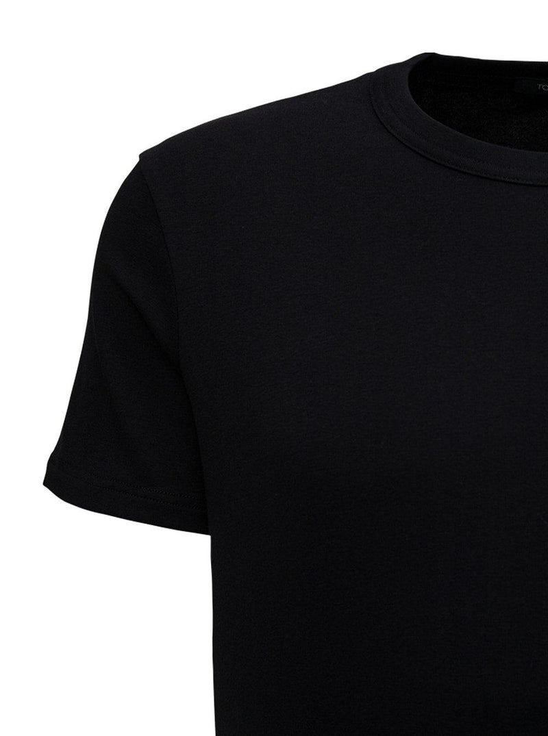 Tom Ford Black Stretch Cotton Crew Neck T-shirt - Men - Piano Luigi