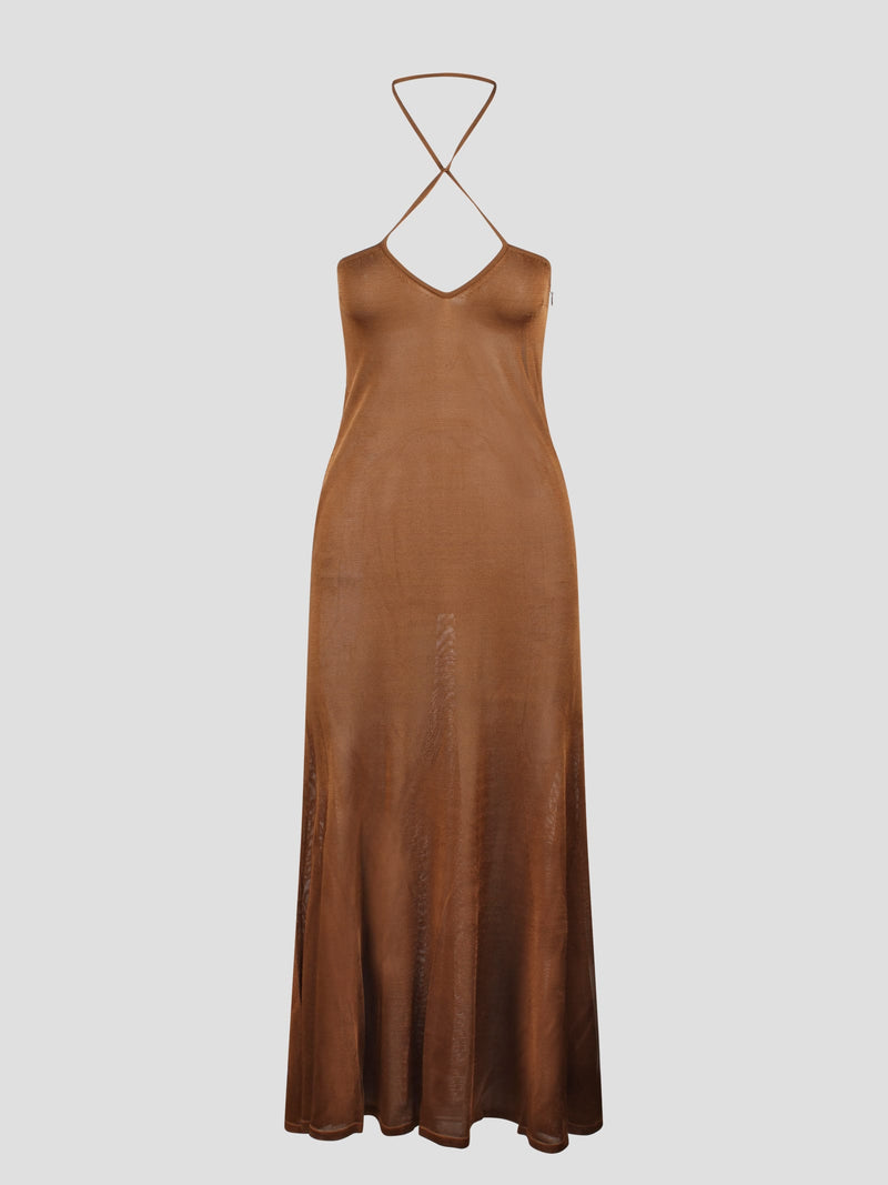 Tom Ford Slinky Viscose Jersey Knit Halterneck Maxi Dress - Women