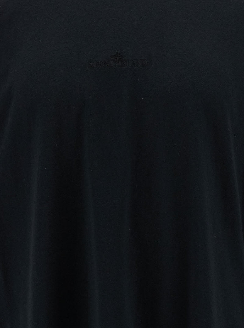 Stone Island Black Crew Neck T-shirt In Cotton Man - Men