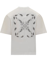 Off-White T-shirt With Bandana Motif - Men