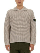 Stone Island Compass Patch Collared Jumper - Men