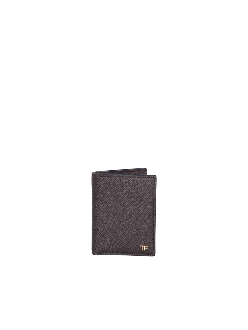 Tom Ford Small Grain Vertical Brown Cardholder - Men - Piano Luigi