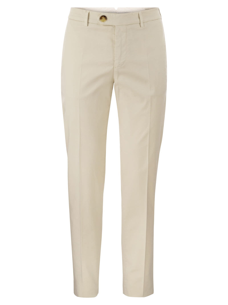 Brunello Cucinelli Italian Fit Cotton Gabardine Trousers - Men