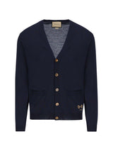 Gucci Logo Embroidered V-neck Cardigan - Men