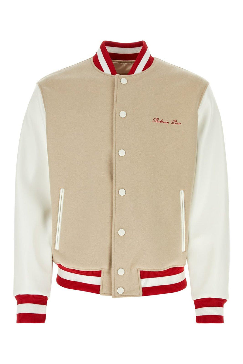 Balmain Logo Embroidered Varsity Jacket - Men