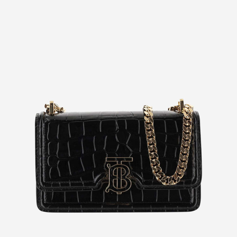 Burberry Tb Mini Embossed Leather Bag With Chain Strap - Women