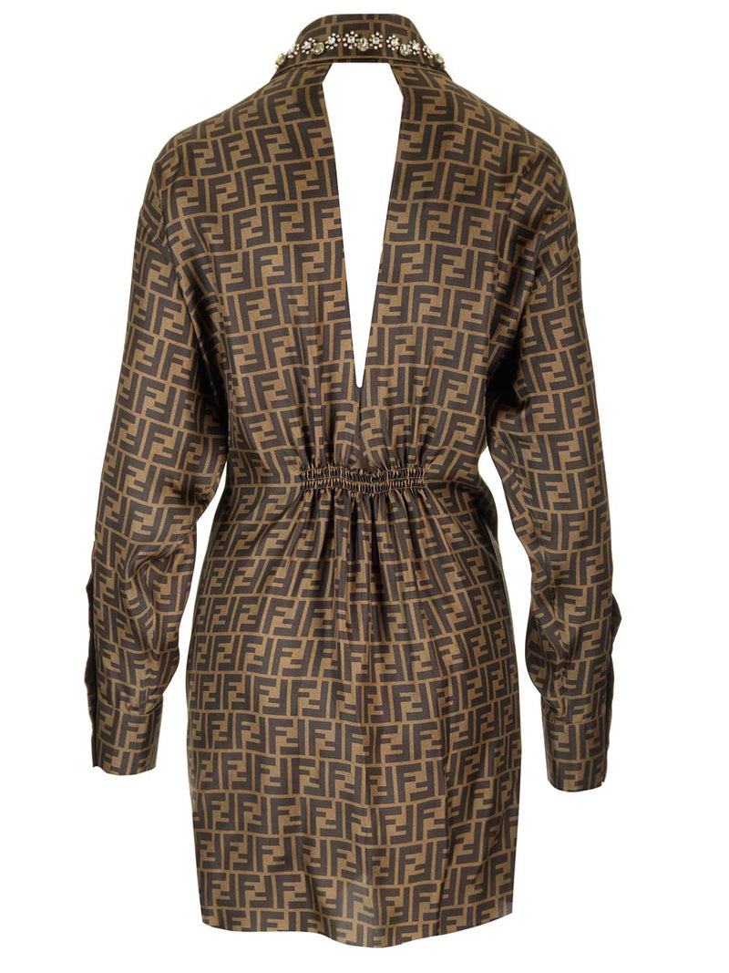 Fendi Brown Twill Shirt Dress - Women