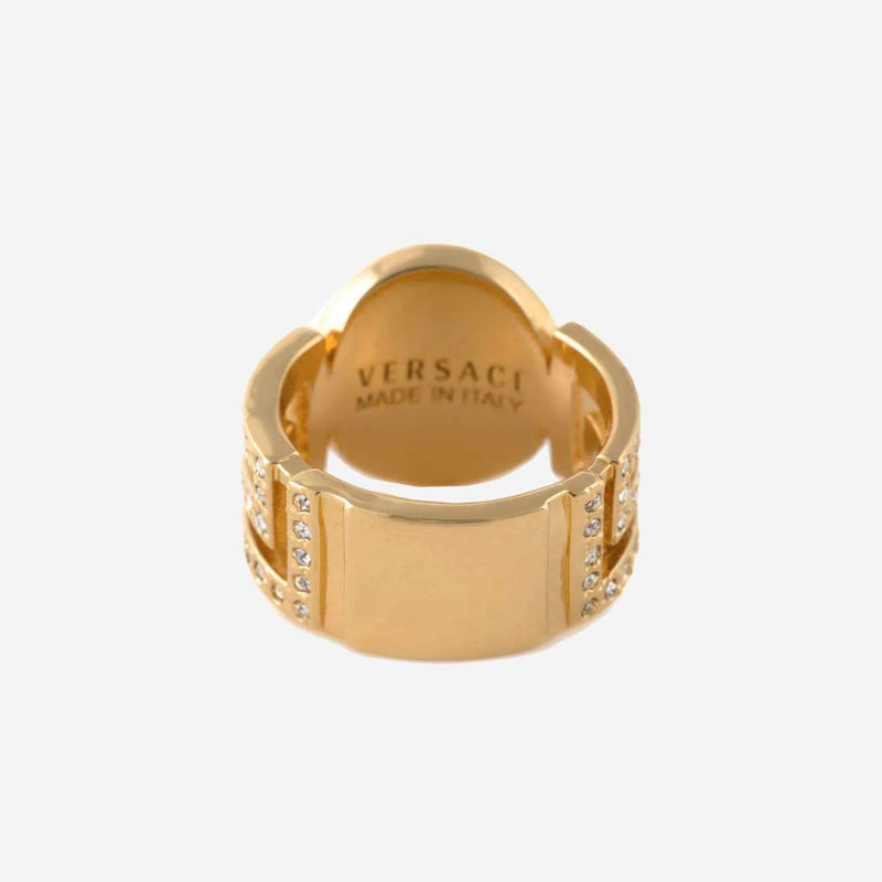 Versace La Medusa Ring With Crystals - Women