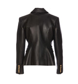 Balmain 6 Buttons Classic Leather Jacket - Women - Piano Luigi