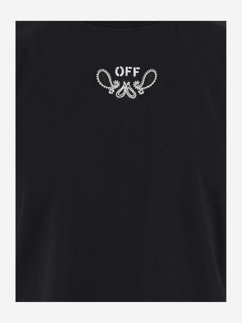 Off-White Cotton Bandana T-shirt With Logo - Men