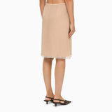 Gucci Nude Acetate Skirt With Lace - Women