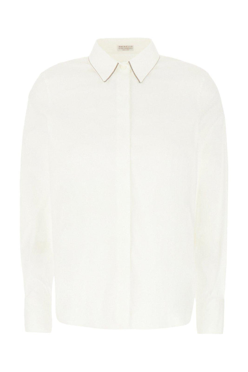 Brunello Cucinelli Monili Chain Detailed Long-sleeved Shirt - Women