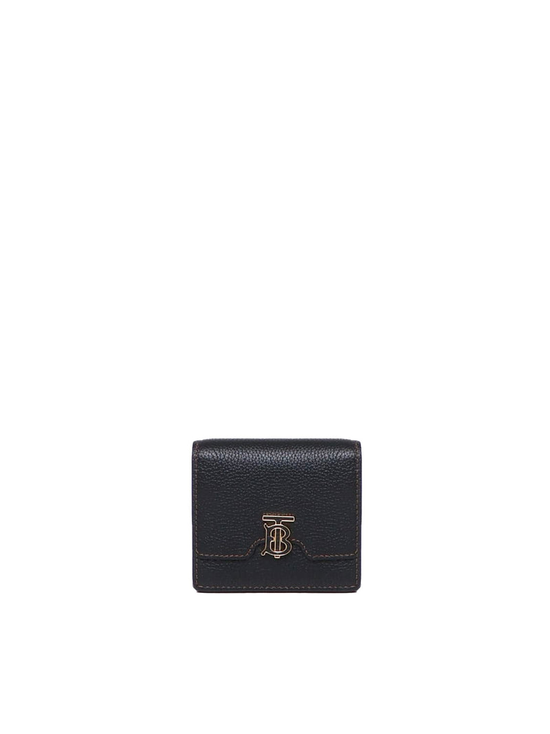 Burberry Grain Leather Tb Folding Wallet - Women