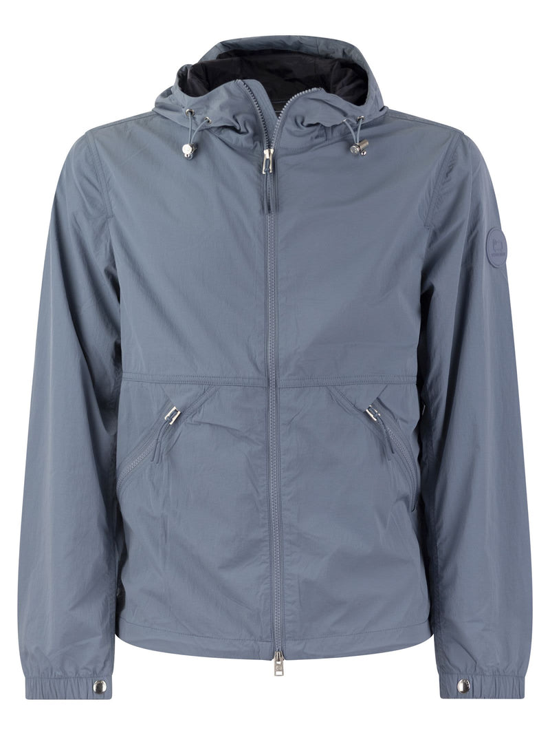 Woolrich Nylon Crinkle Windbreaker With Hood - Men